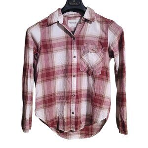 Abercrombie & Fitch Soft A&F Collection Plaid Women's Long Sleeve Shirt Size XS